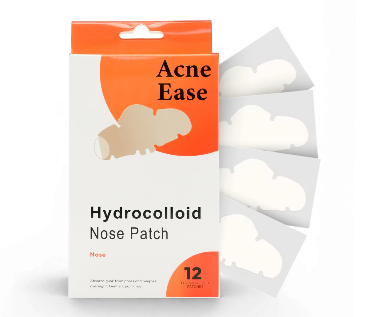 AcneEase Hydrocolloid Nose Patches (12 Pack)