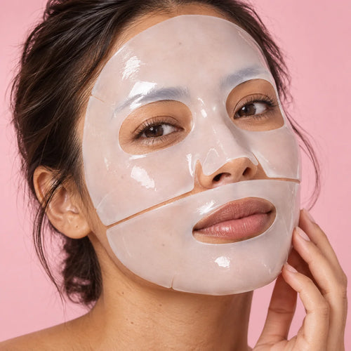 Wearing the AcneEase Bio-Collagen Real Deep Mask