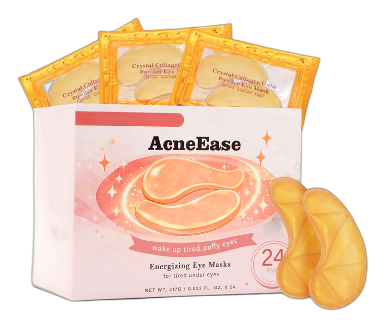 AcneEase Under Eye Patches — Collagen Gold Hydrogel (24 Pairs)
